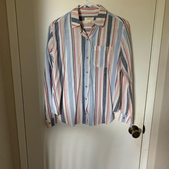 Anthropologie Maeve striped Chatham buttons down linen blend - Picture 3 of 7